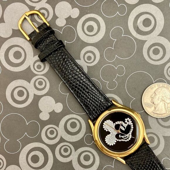 Vintage Disney x Pedre Rhinestone Mickey Mouse Watch Swiss Parts Movememt - Picture 10 of 16
